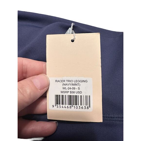 Wilo the Label Racer Trio Legging Blue Mint Size Small NWT - Picture 3 of 6